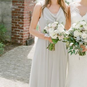 Jenny Yoo dress chiffon earl grey size 0